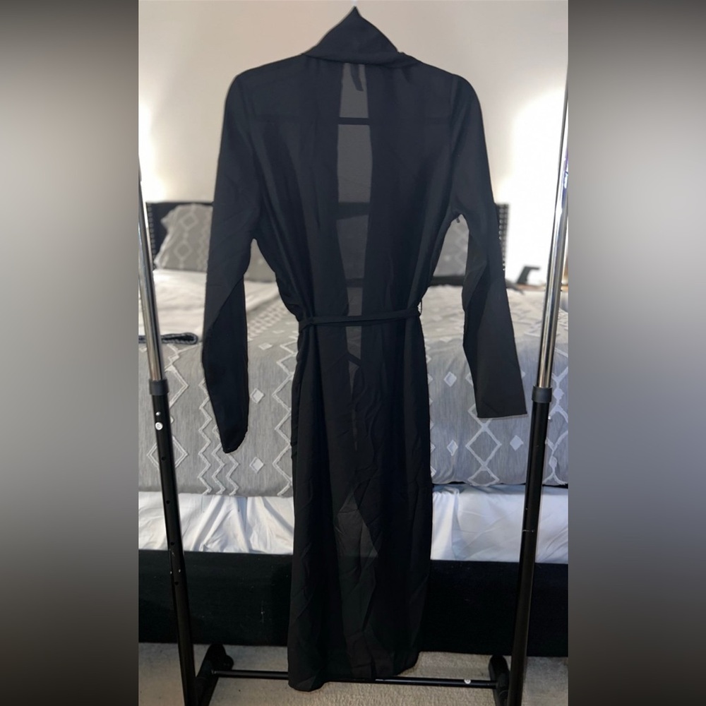 Black Sheer Duster Size L - Picture 4 of 6